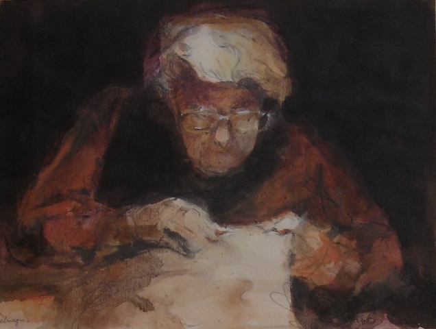 Woman Reading in Poor Light - William Selwyn